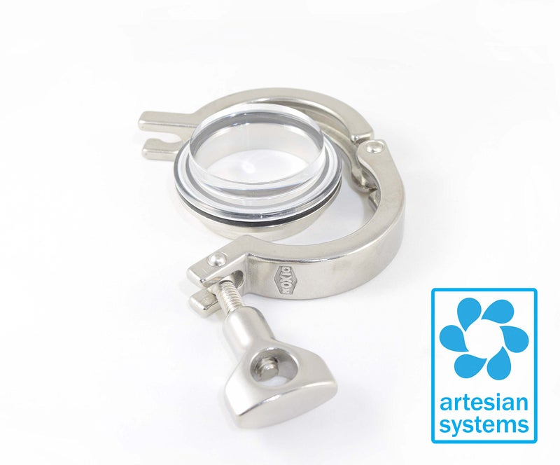 ARTESIAN SYSTEMS 2" Tri Clamp Sanitary Sight Glass End Cap Ferrule Tri-Clamp Acrylic. Optically Clarity By Fabrication of Machined Flat Plate EXTRA THICK! - Image 3